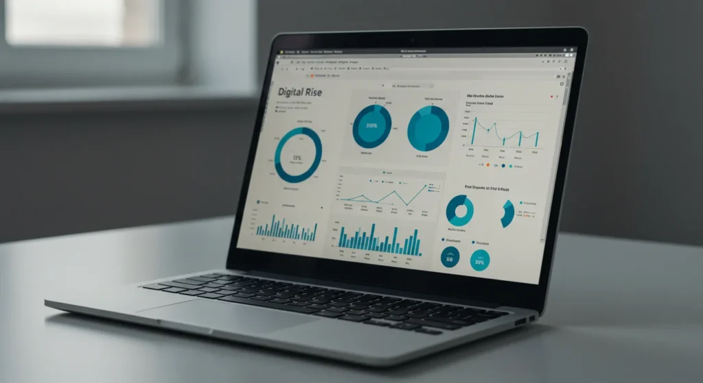 A laptop showing Digital Rise analytics SEO Services in Kenya