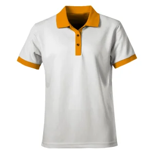 White/Orange Polo Shirt – Unisex